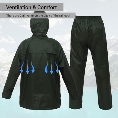 Image of Rizzon Rain Suit Jacket /Trouser for Men Women Waterproof Lightweight Rain Gear for Outdoor Farm Fishing Motorcycle