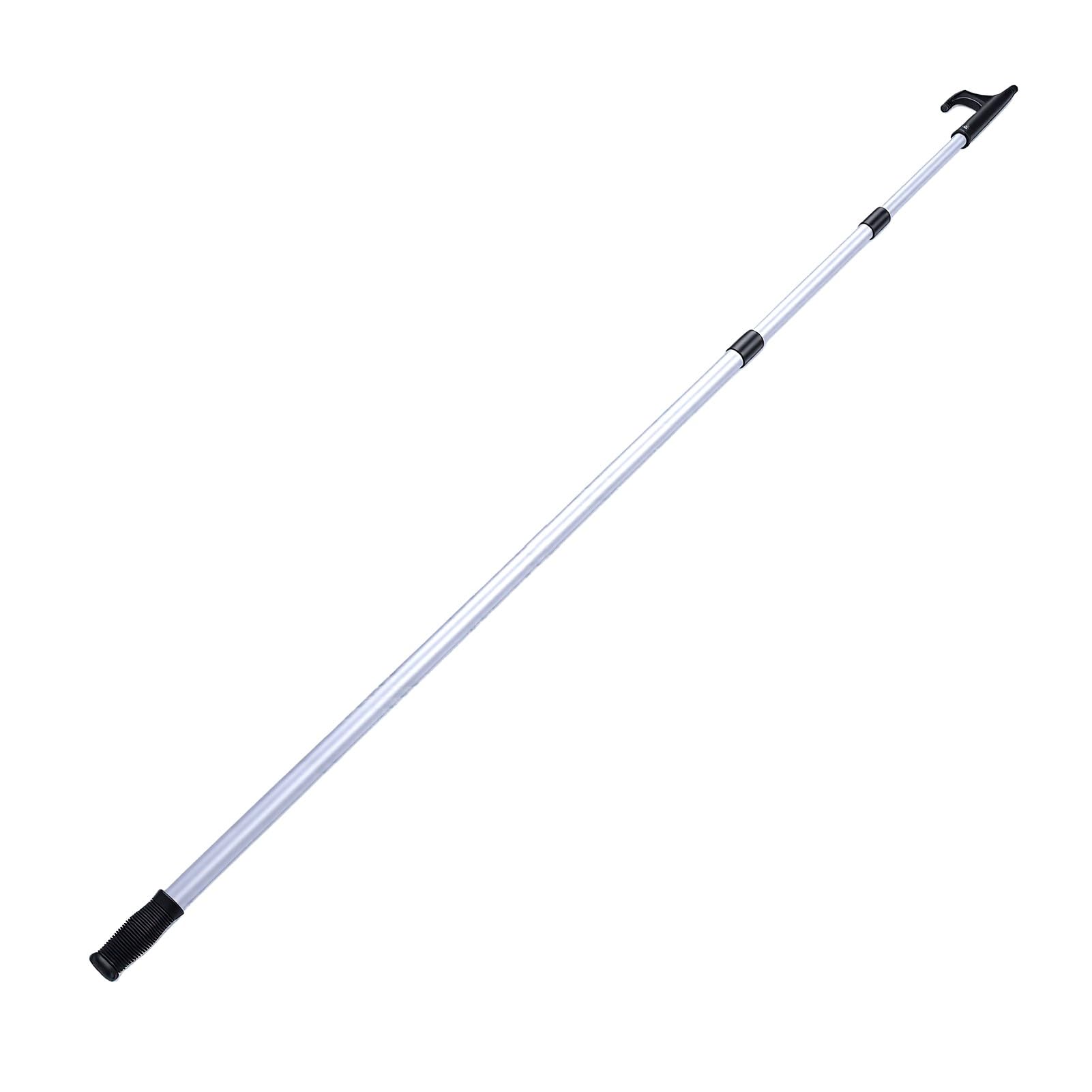 Mezzo Marinaio Telescopico 4,8 a 12 Piedi per L'attracco | 3 Sezioni Palo Marino Retrattile con Gancio per Bacino in Alluminio Leggero per Attracco di Barche Accessori per Kayak Pesca