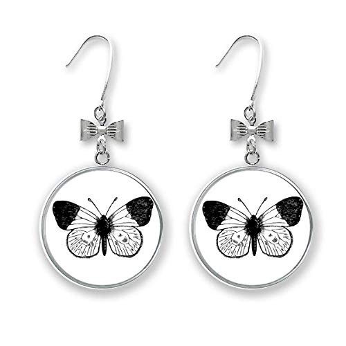 Boucles d'oreilles nœud papillon ailes blanches cadeau anniversaire femme