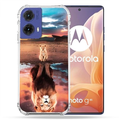 Coque Motorola G85 5G Cokitec Antichoc Protection Lion Reflet Polycarbonate