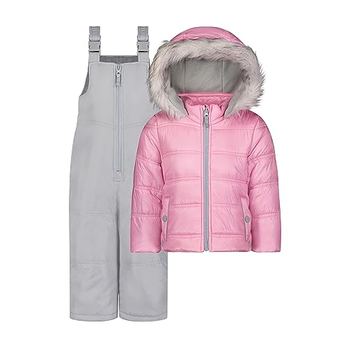 Jessica Simpson Two-Piece Girl's Heavyweight Snowsuit Set: Snow Bib & Puffer Ski Jacket Combo – Toddlers’ Essential Winter Wear (Lilac, 4) by Jessica Simpson - Used condition - US$23.08