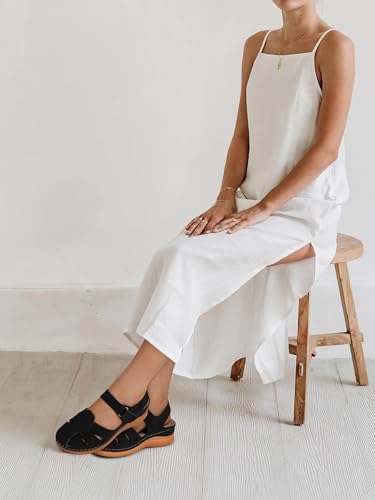 SWQZVT Women Comfortable Flat Sandals: Closed Toe Dressy Summer Sandal - Fisherman Hollow Out Walking Sandals3