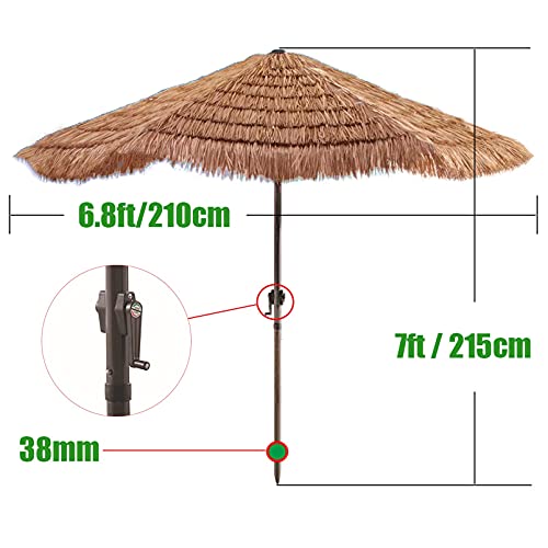 Sombrilla de brezo artificial hexagonal de 6.8ft para playa piscina y jardín 6