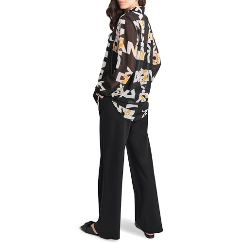DKNY Women's Printed Long Sleeve Casual Shirt4