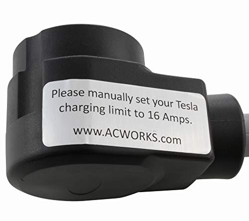 Ac Works Electric Vehicle Charging Adapter For Tesla Use (L6-20 20A 250V Locking To Tesla) #TOP5