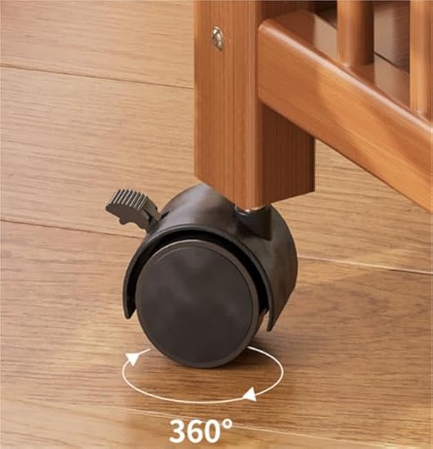 3 Tier Rolling Cart on Wheels, Wood Coffee Cart, Storage Islands for Kitchen Room, Living & Bedroom(11.8 * 13.8 * 32.3in,A)-WWuobLPJ