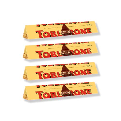 Image of COCOCART Toblerone Chocolate Bar,Enjoy Toblerone,The Iconic Triangular Chocolate From Switzerland (Pack Of 4,Milk),100 Gram