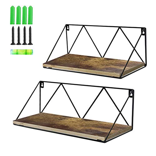 UMI. by Amazon Estantes flotantes rústicos montados en la Pared para baño, Dormitorio o Cocina, Juego de 2