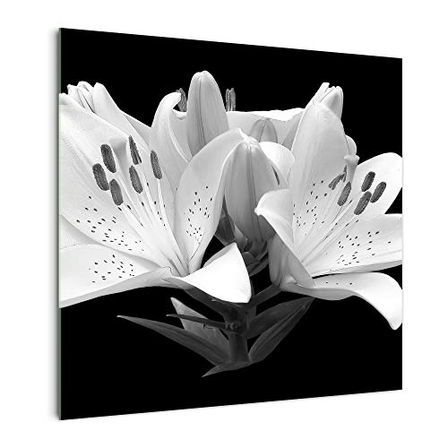 Küchenrückwand 'Schöne Lilienblüten' in div. Größen, Glas-Rückwand, Wandpaneele, Spritzschutz & Fliesenspiegel