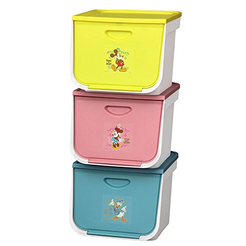 【3個セット】アイリスオーヤマ バスケット 収納  ディズニー ミッキー/ミニー/ドナルド ボックス フラップ キッズ 3個セット日本製 幅38×奥行42×高さ31.3cm FLP-MK