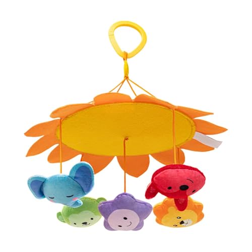 Móvil para habitación infantil – Colgante de cuna 28 x 26 cm, de peluche | Decoración sensorial, accesorio musical colgante para cuna, dormitorio, viaje por coche, edad