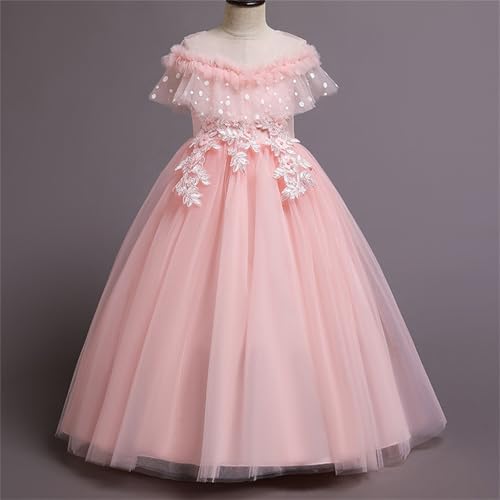 Girls Tulle Mesh Princess Dress Sleeveless Flower Embroidery Plain Dress Wedding Birthday Pageant Party Dresses3