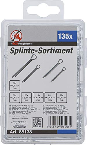 BGS Diy 88138 | Splinte-Sortiment | Ø 1,6 - 3,2 mm | 135-tlg.