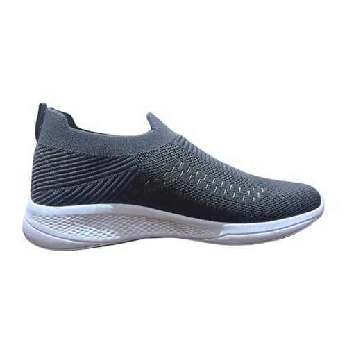 Image of Men's Slip-On Walking Shoes with Breathable Knit Mesh Upper | Lightweight Cushioned Sole Casual Sneakers | Sock-Style Flexible Comfort Shoes for Walking, Travel & Light Sports