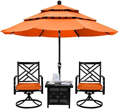 ABCCANOPY Patio Umbrellas 3-Tiers 9FT (Orange)