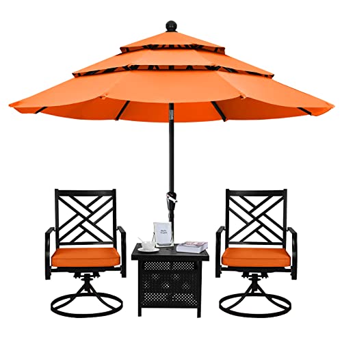 Abccanopy Patio Umbrellas 3-Tiers 9Ft (Orange) #TOP5