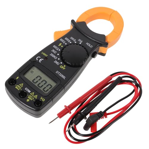 OFFSCH Multímetro Digital con Pinza Amperimétrica Portátil Medidor de Corriente Continua y Voltaje Alta Precisión y Protección Completa para Uso Seguro