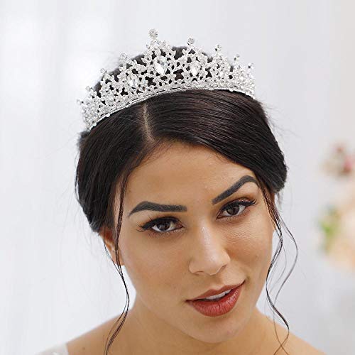 Jovono Coronas y tiaras de cristal, accesorios de pelo para mujer, para bodas o fiestas