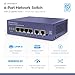 Amcrest 6-Port POE+ Power Over Ethernet Switch with Metal Housing, 4-Ports POE+ 802.3at 65W