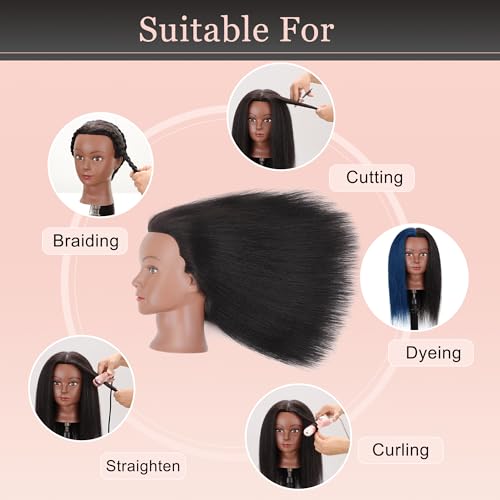 mannequin head with 100 human hair manikin head human hair cosmetology doll head for hair styling hairdresser practice braiding with table clamp stand and tools 14 inch