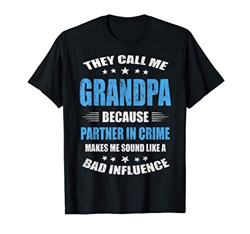 Funny Grandpa Gifts Shirts, Grandpa Partner In Crime Shirt Camiseta