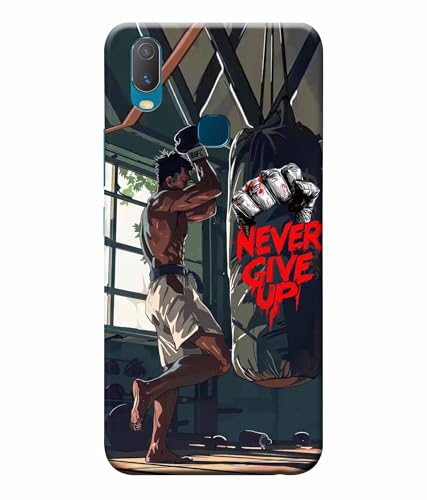 Image of Never Give Up Motivation Quotes Printed Hard Back Case Cover & Compatible for Vivo Y11 (Multicolor) - D1809