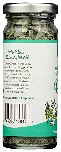 Green Garden Freeze-Dried Organic Basil - Dried Basil Organic Fresh, Basil Seasonings, Freeze Dried Basil Leaves, Basil Dried, Basil Spice, USDA Organic Gluten Free, Non-GMO, Vegan - 0.16 Oz - Thumbnail 2