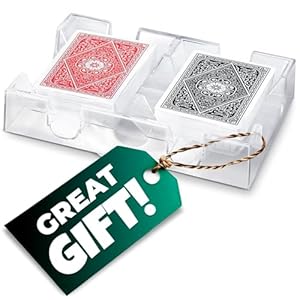 Dual Deck Revolving Canasta Card Holder â 360Â° Rotating Acrylic card holders for playing cards Tray | Holds 2 Decks for Poker, Bridge & More | Clear, Durable & Easy Access for Home & Casino Games