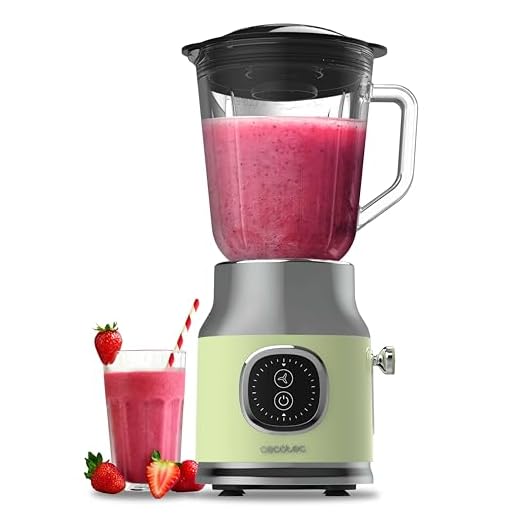 Cecotec Batidora de Vaso Retro RetroTwist Green. 800W de Potencia Máxima, Función Pulse, Cuchilla de 4 Hojas con Recubrimiento de Titanio Negro y Jarra con 1L, Diseño Vintaje en Verde