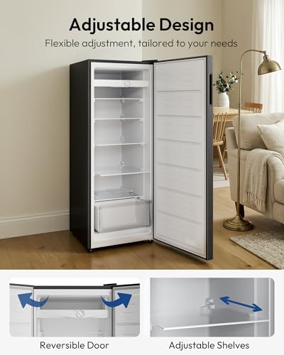 Image of 7 Cu Ft Upright Freezer, Convertible Freezer Refrigerator