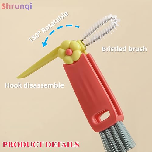 Image of 3 in 1 Bottle Cleaning Brush Set, Multifunction Silicone Cup Lid Gap Cleaner, Home Kitchen Crevice Cleaning Tools, Cute Colorful Rabbit,3 Pcs