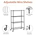 Amazon Basics 4-Shelf Adjustable, Heavy Duty Storage Shelving Unit on 3'' Wheel Casters, Metal Organizer Wire Rack, 36