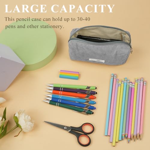 OFFCUP Pencil Case, Corduroy Pencil Pouch, Cute Stylish Simple Pen Bag with Practical Zip - Image 4
