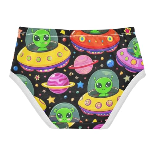 Cotton Toddler Underwear Floral Cute Cartoon Aliens Colorful Space Cute Panties Girl Stylish Undies Kids Briefs 2t2