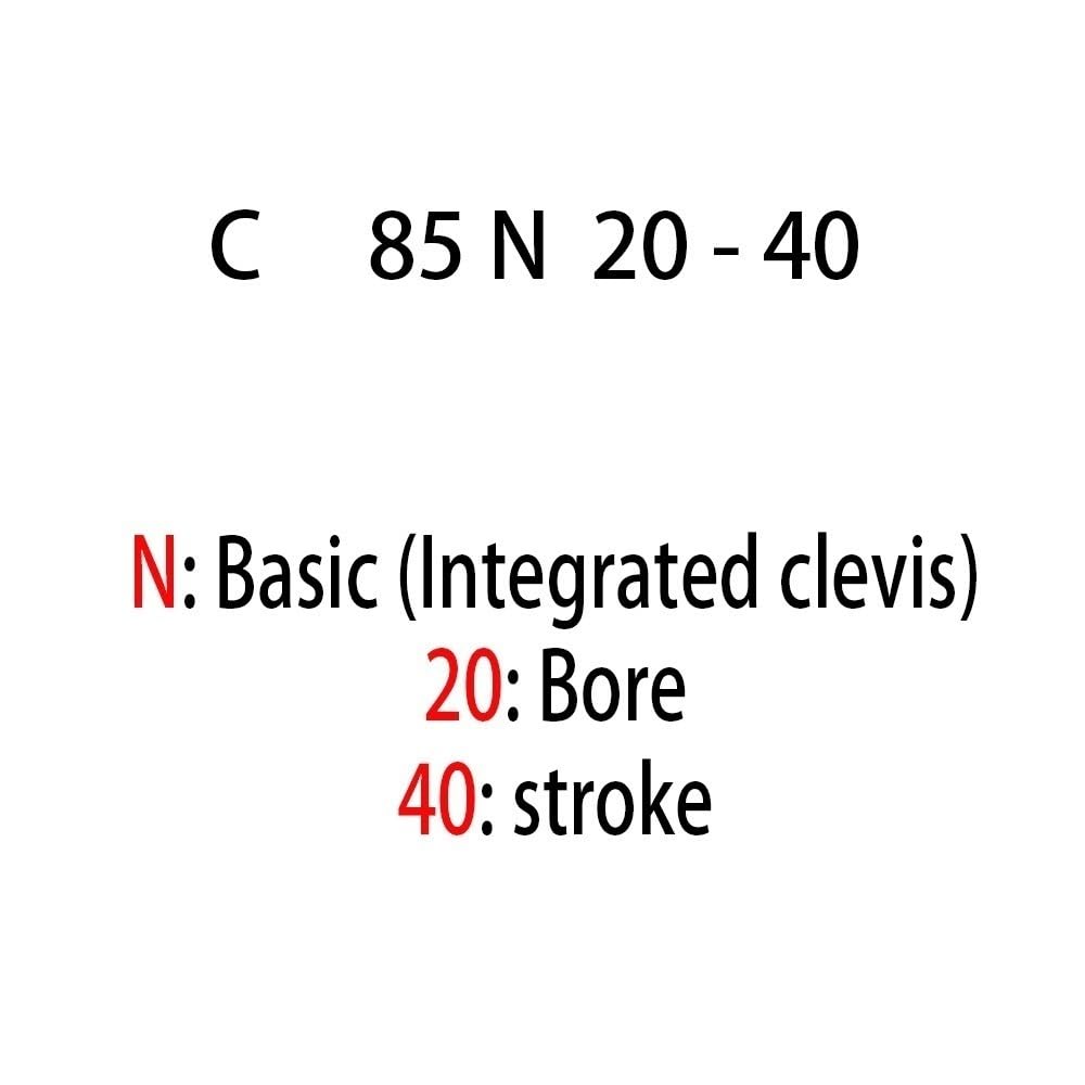 Doppeltwirkender Gas-Pneumatikzylinder C85 – Bohrungsgrößen 8 mm bis 25 mm, Hublängen 10 mm bis 200 mm(20MMx160MM)