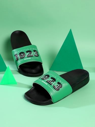 Image of hummel TREFF MEN SLIDERS Comfortable Cushioned Sole Arch Support Durable Lightweight Flexible Trendy Style Flip flops and Slippers Slides for Men Daily use Chappal