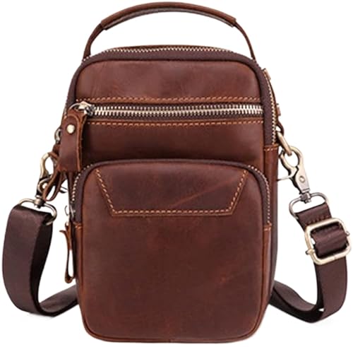 Sac de messager en cuir rétro petit sac à main décontracté et sacoche bandoulière homme