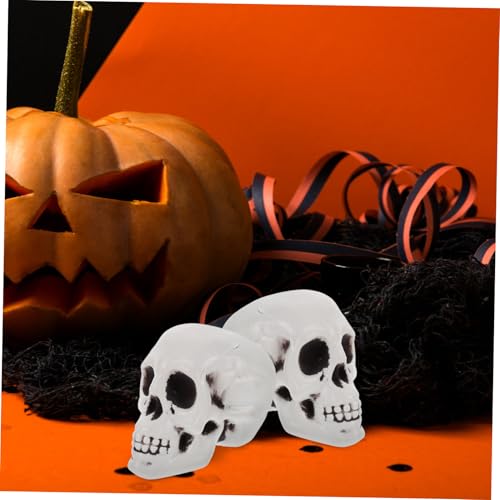 Miniatura 8 de Magiclulu 2 Uds. Cabeza De Esqueleto De Mesa Modelo De Cabeza De Calavera Cabeza De Esqueleto De Simulación Tamaño Real Calavera De Esqueleto Para Decoración De Halloween