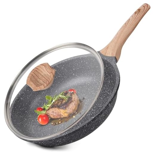 Caannasweis Frying Pan, Best Nonstick Omelette Skillet with Soft Touch Handle, Nonstick Frying Pan Skillet Pan for Eggs Omelette Steak(8 Inch with Lid)