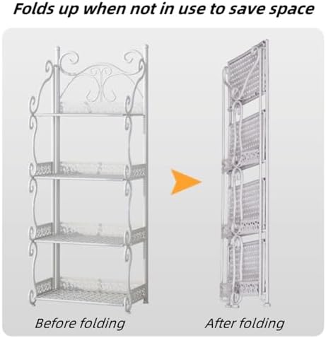 Versatile Metal Plant Shelf - Easy to Assemble Iron Floor Rack Organizer for Kitchen, Living Room, Bathroom & Indoor/Outdoor Use - Space-Saving Design