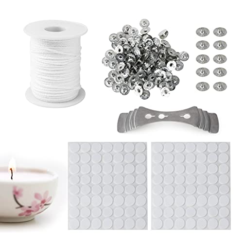 61M Mèches de Bougie, Mèche à Bougie Naturelle Coton, Piliers de mèche de Bougie, Accessoires de Fabrication de Bougies, Mèche en Coton tressée, pour la Fabrication de Bougie Cover