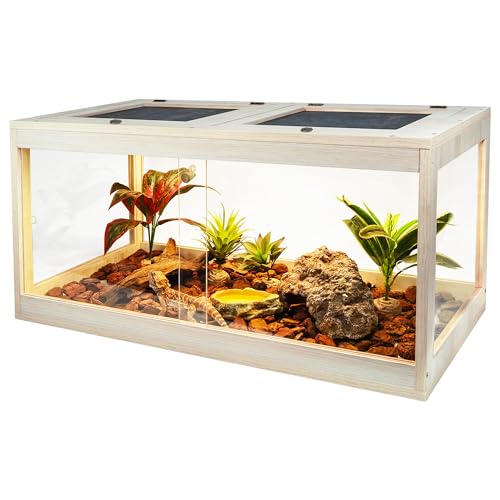 34-Gallon-Reptile-Terrarium-Tank-32-Inch-Lizard-Tank-Bearded-Dragon-Tank-with-Metal-Mesh-Roof-Door-Snake-Tank-with-Lock-Design