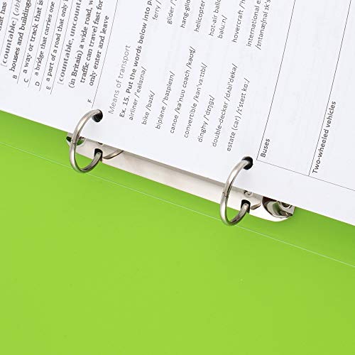 D.RECT 2200 Plastik-Ringordner Ringbuch aus PP, Plastik-Cover, Polypropylene, A4 35mm Rückenbreite 2 Ringe, transparent Grün