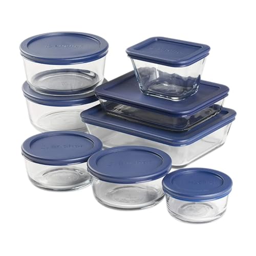 Anchor Hocking 16 Piece Glass Storage Containers...