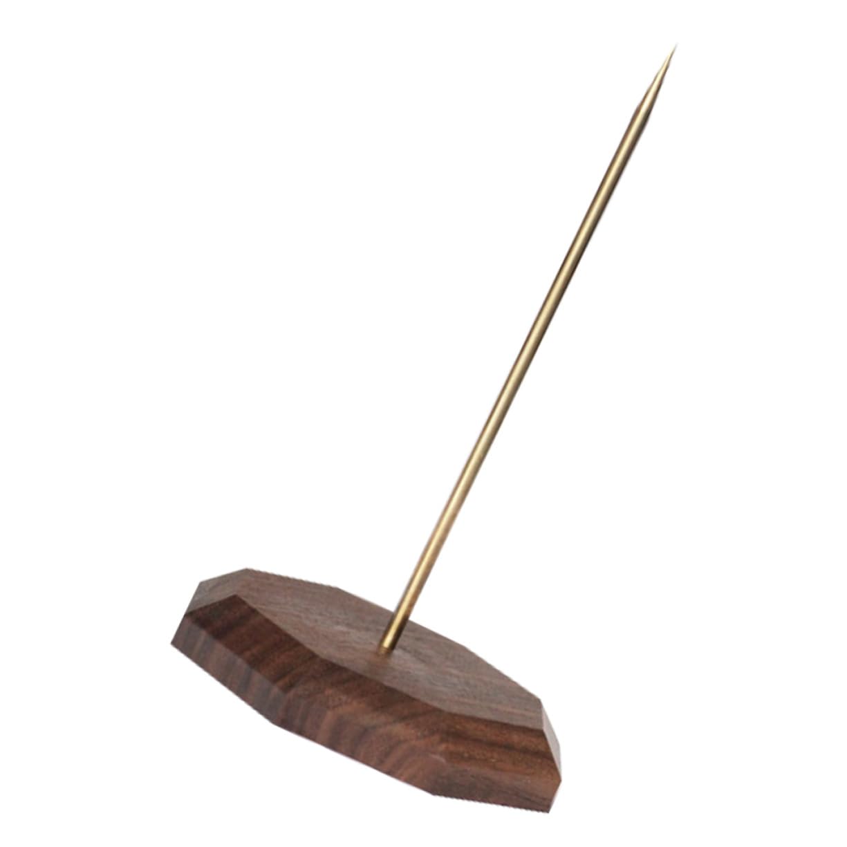 LIFKOME Soporte para Recibos de Mesa con de Cobre y Base de Madera Nogal Organizador Estable para Tickets y Pedidos Restaurantes y Bares Accesorio Práctico para Oficina y Comercio