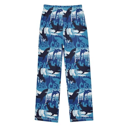 Abstract Shark Silhouette Underwater Boys Pants for Kids Jogger Pants with Pockets S-XL