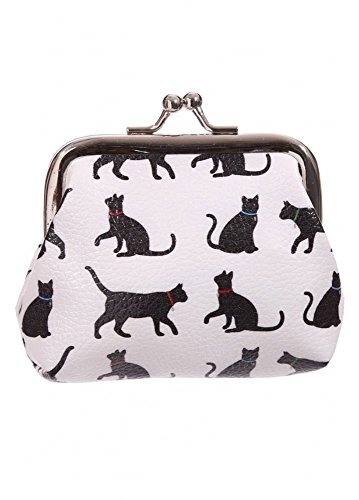 Preisvergleich Produktbild Geldbörse / Portemonnaie Katzen (Clipbörse) für Kinder, schwarz-weiß