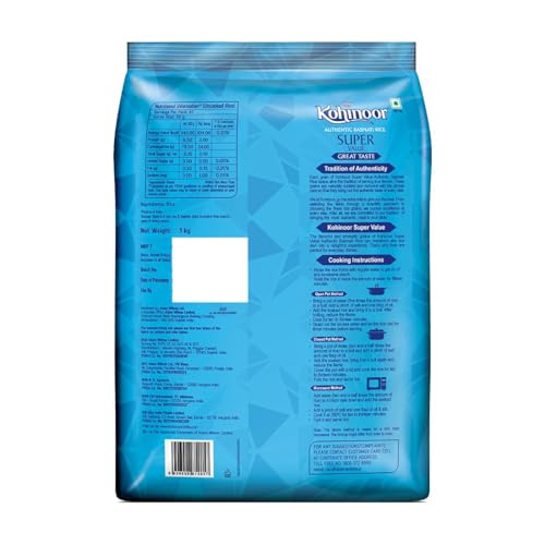 Image of Kohinoor Super Value Basmati Rice, 1.25 Kg (25% Extra)| Authentic Long-Grain Basmati Rice (Up to 20 mm) | Aromatic, Flavorful I Ideal for Pulao & Plain Rice