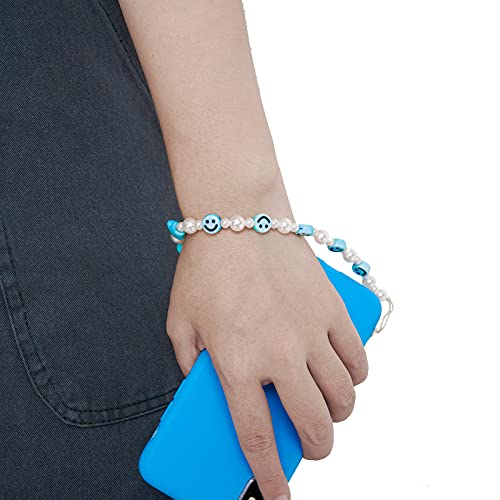 Vatogon Beaded Phone Strap Y2K Beaded Phone Charms Smiley Face Fruit Star Letter Pearl Handmade Rainbow Acrylic Polymer Clay Beads Keychain For Women Girls (3Pcs-F) #TOP2