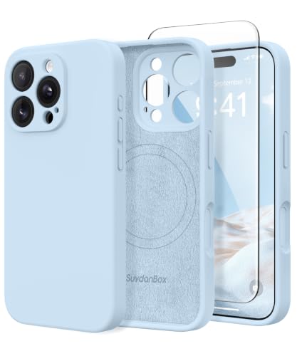 Image of Magnetic for iPhone 16 Pro Case Silicone Light Blue